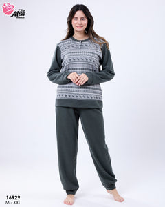 Pyjama Femme Hiver – Couleur Vert | Doux, Chaud & Ultra Confort ❄️