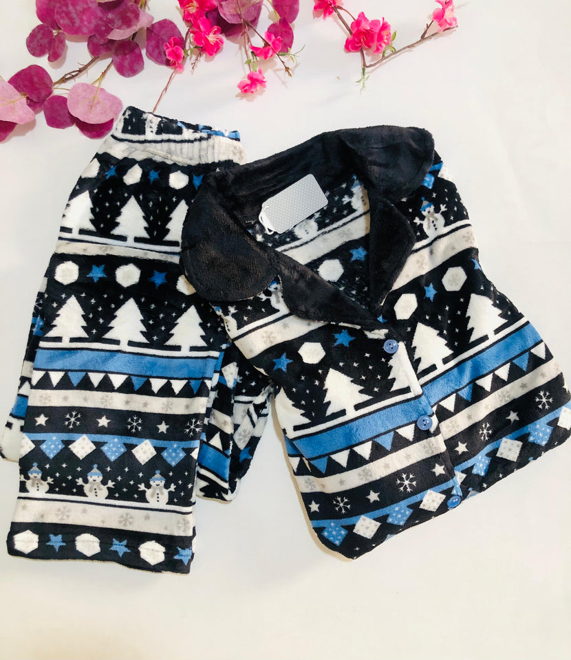 💙 Pyjama Femme en Tissu Polaire – Doux & Ultra Chaud