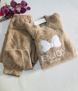 Pyjama Femme en Tissu Polaire – Ultra Doux & Chaud (Rose)