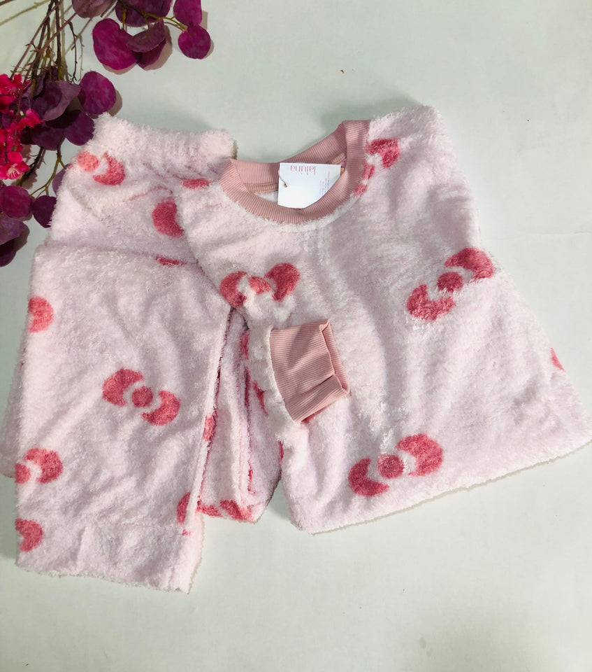 🌸 Pyjama Femme en Polaire – Rose ❄️