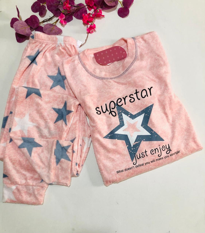 Pyjama Femme velours « Superstar Just Enjoy » 🌟