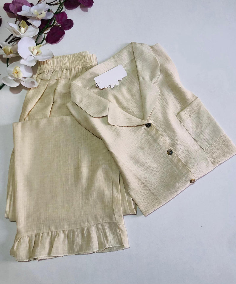 ✨ Pyjama Femme demi manche Bleu Ciel – Fraîcheur & Confort ✨