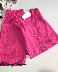 Pyjama Femme Fuchsia – Éclat & Confort demi manche 💖✨