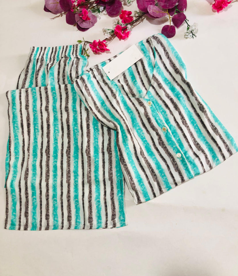 Pyjama Femme en Rallon Rayé – Confort &amp; Style