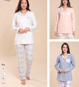 Pyjama Boutonné à Carreaux pour Femme - Élégance et Confort