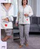 Pyjama doux en polaire avec détails cœur brodé