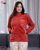 Pyjama Polaire Femme - Bleu Marine "Ho Ho Ho" 🎄
