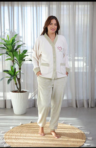 Pyjama Femme en Polaire Gris - Élégance et Confort pour l'Hiver