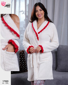 Peignoir Femme en Polaire Blanc - Élégance et Confort au Quotidien