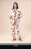 pyjama Femme en Polaire Douillet - Motif Ours et Champignons