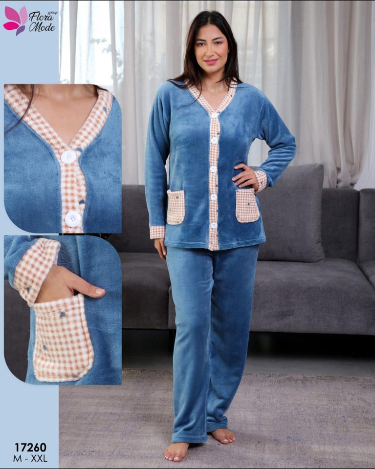 Pyjama Polaire Femme Fuchsia – Élégance et Douceur 🌸