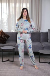 Pyjama velours Femme à Motifs Fun et Confortable