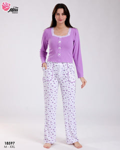 Pyjama Femme Floral – Confort et Douceur en Violet