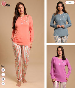 Pyjama Femme Demi-Saison – Confort Élégance en Corail 🌺