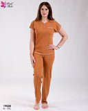 Pyjama Fiona Marron - Élégance Terreuse et Confort Chaleureux
