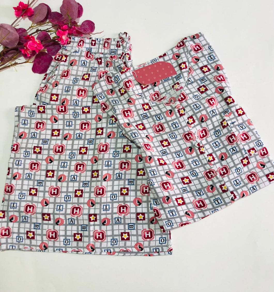 🌟 Pyjama Femme en Tissu Rallons – Motifs Géométriques Doux