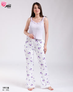 Pyjama Femme Élégance Lavande – Douceur &amp; Raffinement 💜🌿
