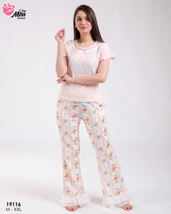 Pyjama Femme Demi-Manches "MISS"- L'Élégance du Confort