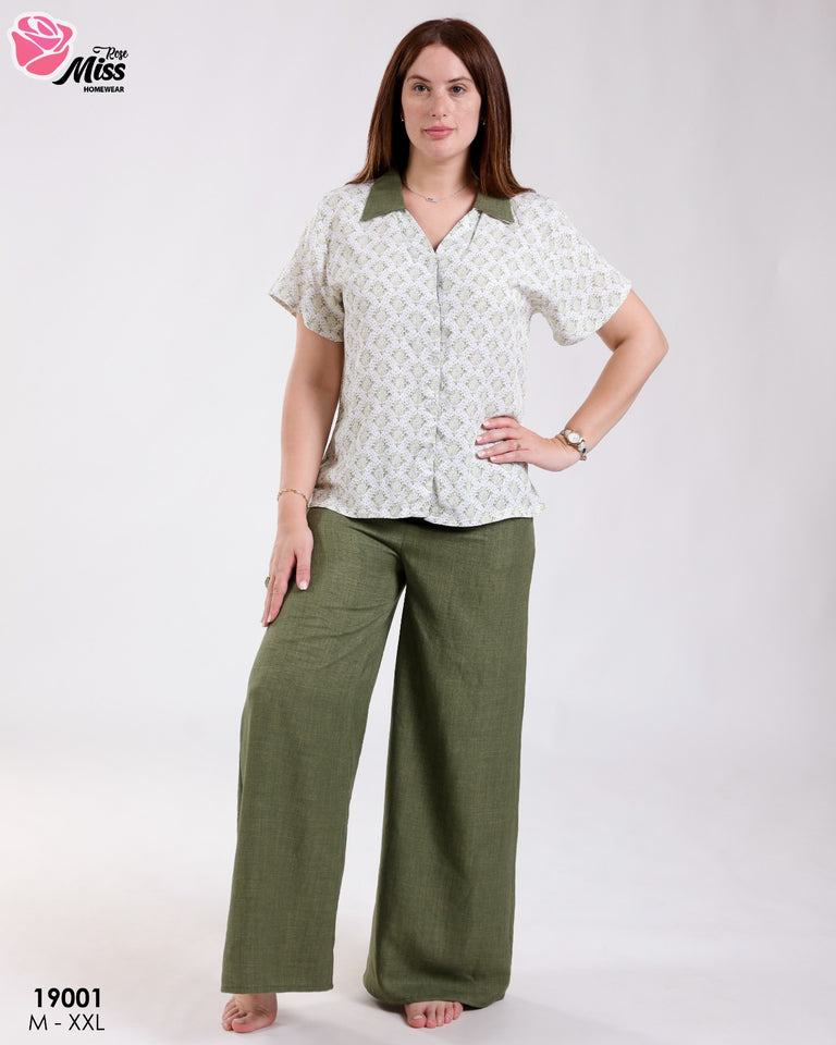 Pyjama Pantalon "MISS" en Rayon – Confort et Élégance pour vos Nuits Douillettes
