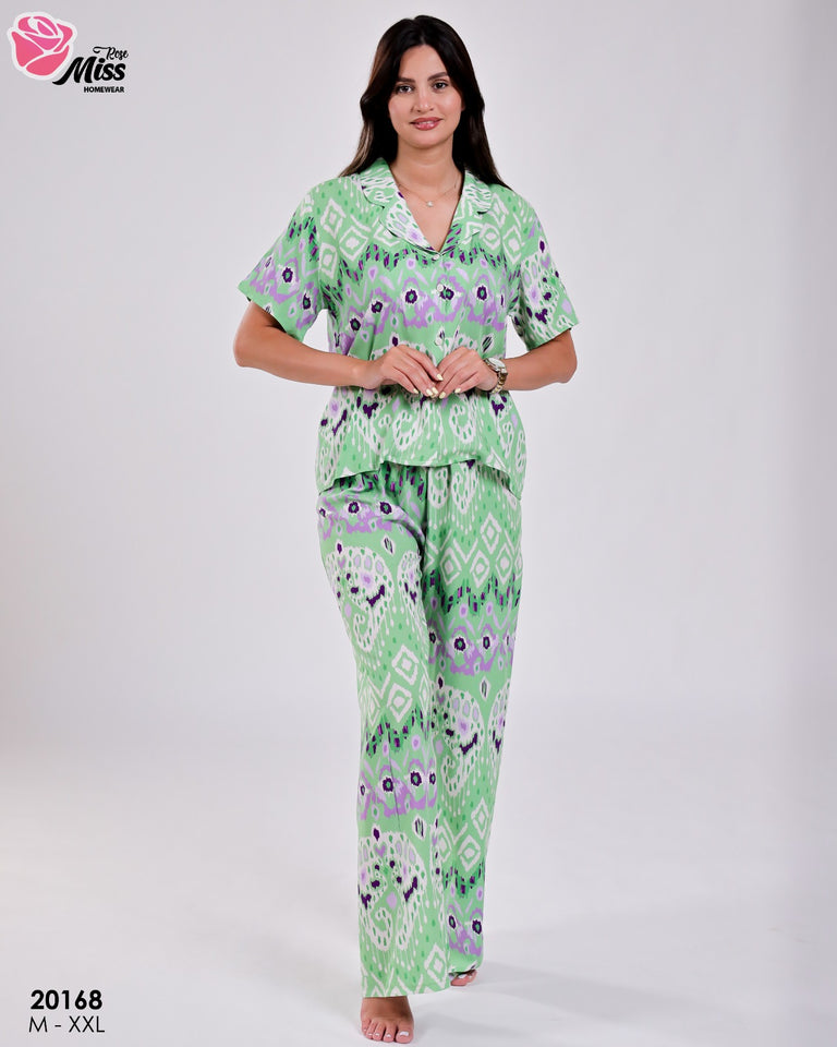 Pyjama Pantalon Femme MISS - Élégance et Confort en Tissu Rayon