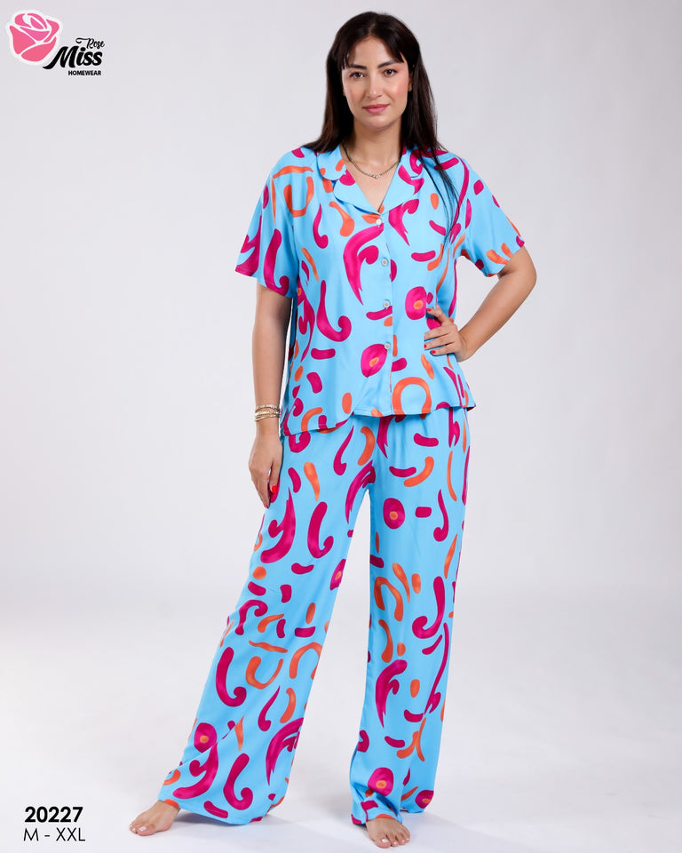 Pyjama Femme Lina mode  - Confort Absolu et Style Maison en Tissu Rayon
