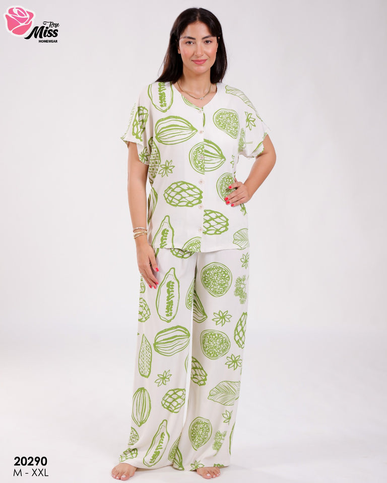 🍍 Pyjama Femme Imprimé Fruits – Fraîcheur Détente Assurées 🌼