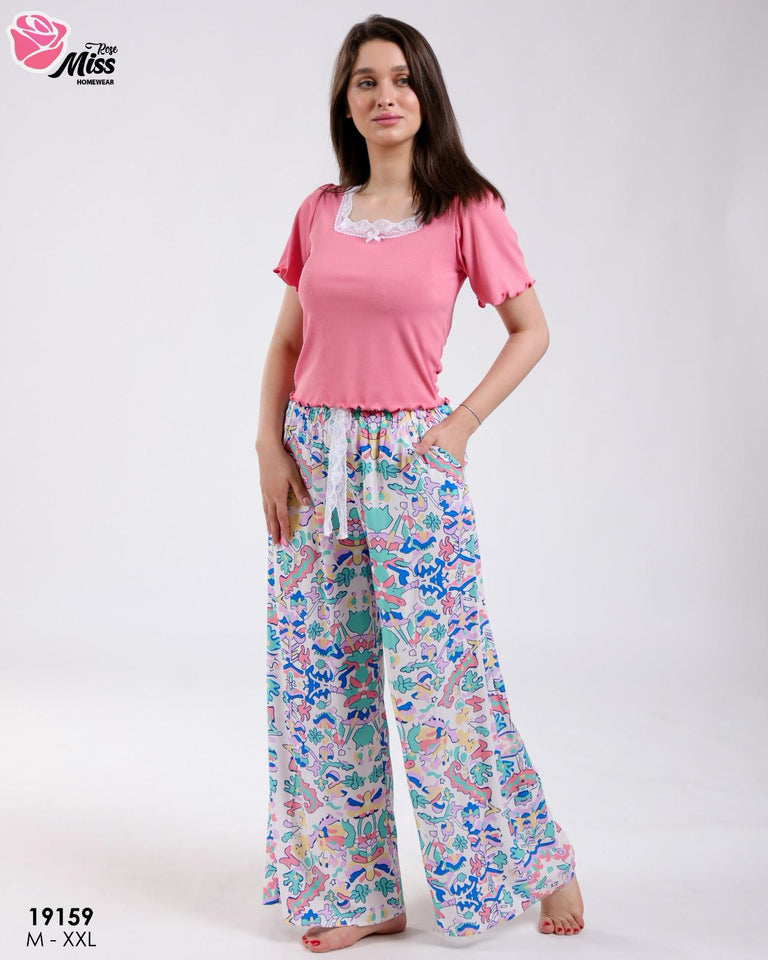 Pyjama Pantalon Femme MISS - Douceur Absolue en Tissu Rayon
