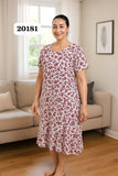 Robe Pyjama Femme Demi-Manches – Élégance Florale en Rayonne 🌸