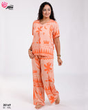 Pyjama Femme Élégant en Rayon – Demi-Manches Confortable