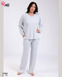 Pyjama Femme 2 Pièces en Tricot –manche langue