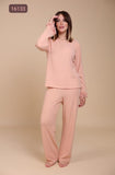 Pyjama Femme 2 Pièces en Tricot –manche langue