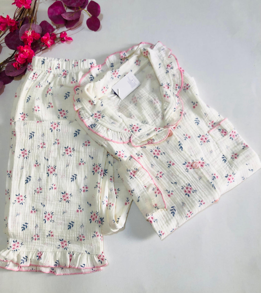 🌼 Pyjama Femme en Coton Doux – Confort & Élégance 🌼