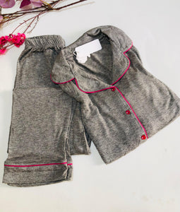 🩶 Pyjama Femme en Coton Doux – Gris 🩶