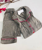 🩶 Pyjama Femme en Coton Doux – Gris 🩶