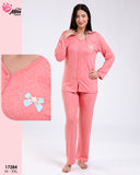 🌸 Pyjama Femme en Coton Doux – Rose Corail avec Nœud Décoratif 🌸 (Copie)