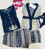 💙 Pyjama Femme 3 Pièces en Tissu Doux – “Let It Snow” ❄️