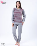 Pyjama Femme Hiver – Couleur Gris | Chaud, Doux & Confort Absolu ❄️