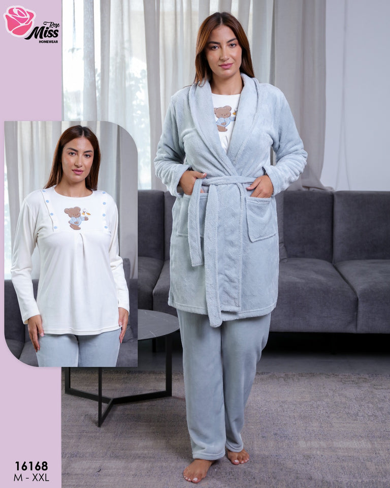 Pyjama Femme 3 Pièces – Ultra Doux, Chaud & Confort Absolu ❄️✨