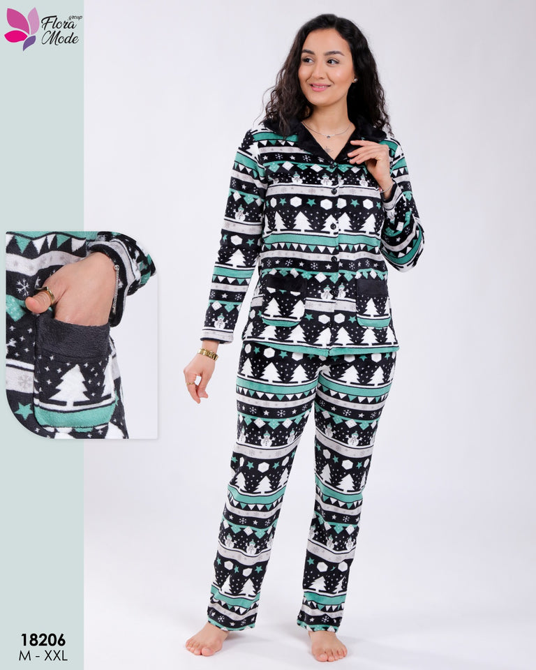 Pyjama Femme en Tissu Polaire – Douceur & Chaleur Totale (Copie)