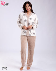 Pyjama Femme en Tissu Polaire Ultra Doux ❄️🤍