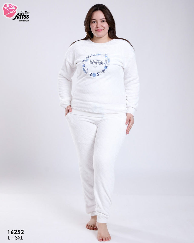 : Pyjama Femme Hiver « Happy Winter » - Confort Polaire Garanti
