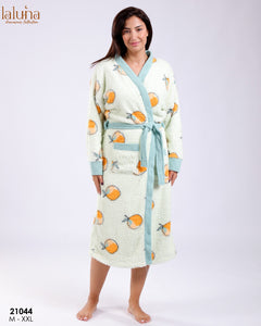 🍊 Peignoir Femme Polaire – Modèle Oranges Edition Orange