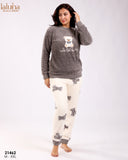 🐻 Pyjama Femme en Polaire – Gris Doux & Cocooning ❄️