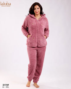 🌸 Pyjama Femme en Polaire avec Capuche – Douceur & Confort Absolu ❄️