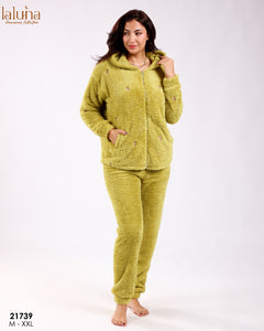 🌿 Pyjama Femme en Polaire avec Capuche – Confort & Chaleur Hivernale ❄️