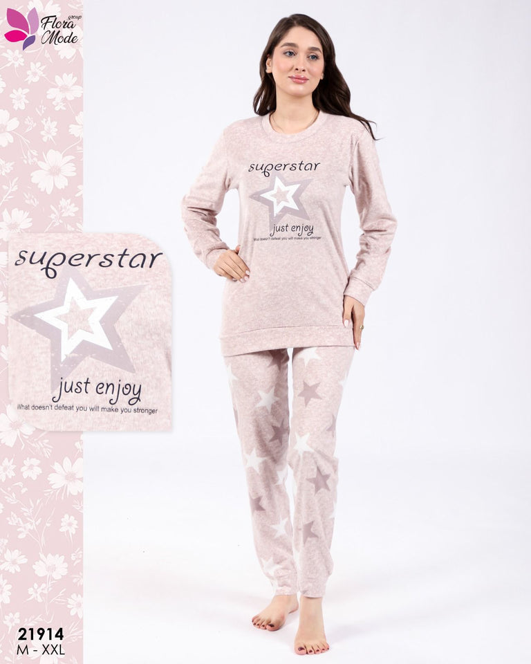 Pyjama Femme polaire « Superstar Just Enjoy » 🌟