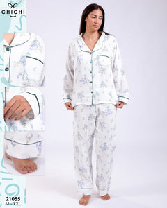 Pyjama Long Femme CHICHI – Taille M-XXL – Nuit Douceur & Élégance 🌜💕