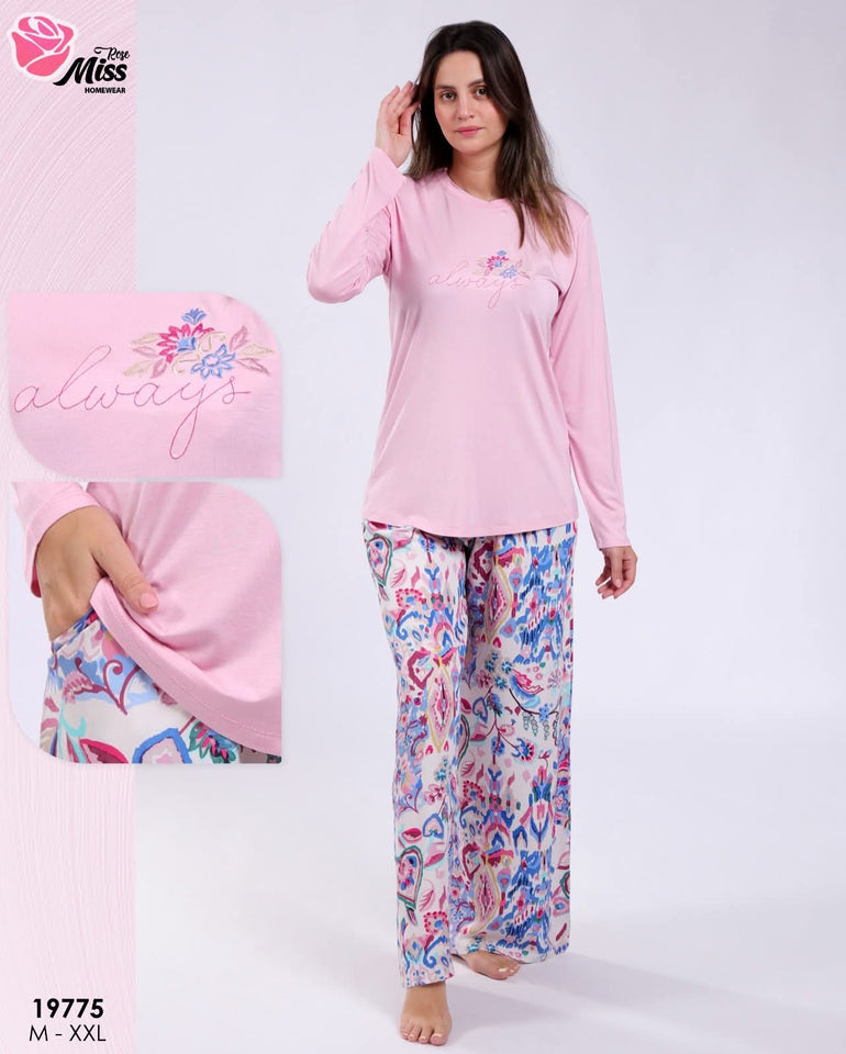 🌟 Pyjama Viscose Pantalon Rallongé – Douceur & Confort Absolus 🌙