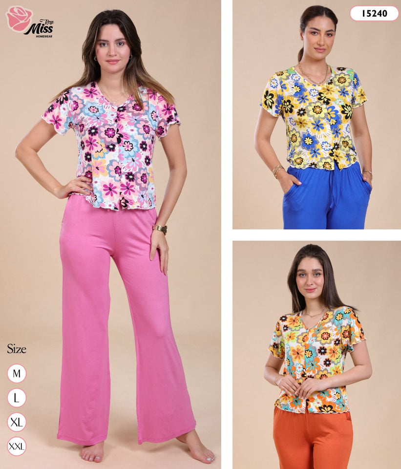 Pyjama Femme Fleuri – Douceur & Élégance au Quotidien 🌸