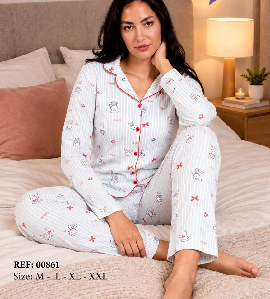 Pyjama en Velours Noir pour Femme